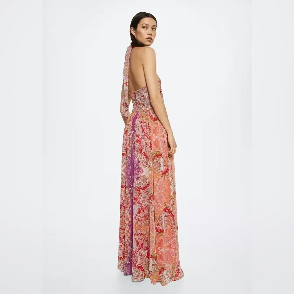 Mango Limited Edition Parsley Chiffon Dress New - Picture 9 of 11